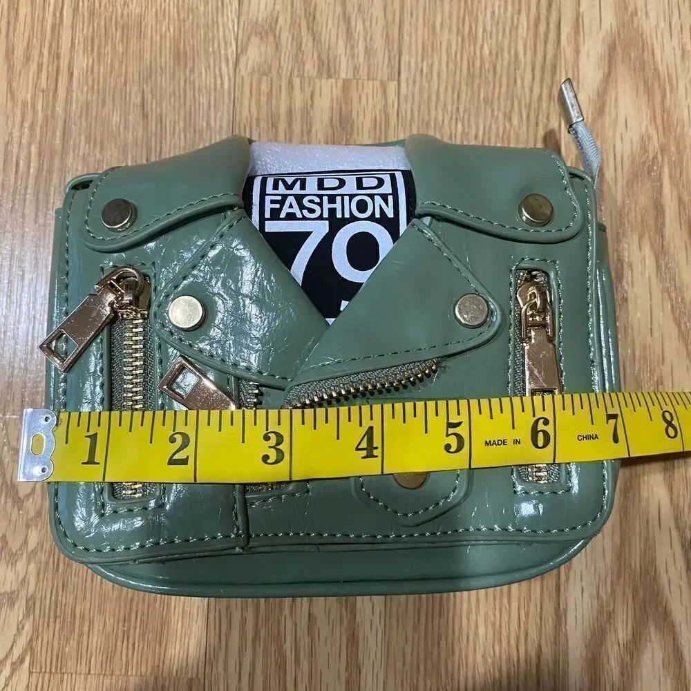 MDD Fashion 79 The Fiona Faux Leather Jacket Handbag Green Gold - Picture 13 of 15